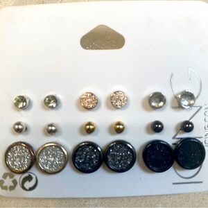 Icing Mixed Metal Stud Earrings Set